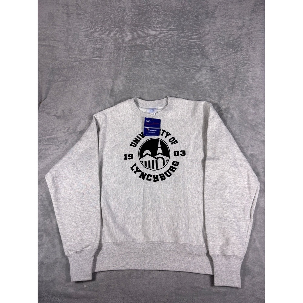 Champion Reverse Weave University Of Lynchburg Sweatshirt Mens L Gray Crewneck